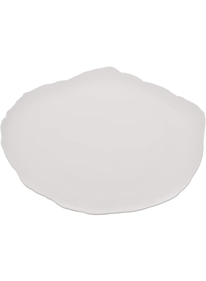 Rosa By Fathy Mahmoud Matt White Reef Porcelain Dinner Plate With Durable Material For Home 28 × 2.8 cm - Image 2